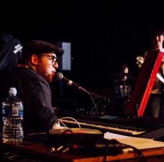 Harry Bassett at the keyboards during an R&D session.