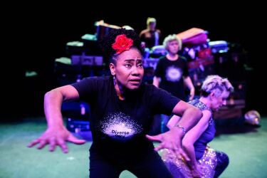 Production still of Mid Life at the Barbican