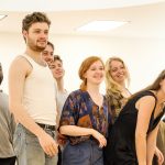In the rehearsal room: The group of BOV Theatre School students are laughing and look relaxed.