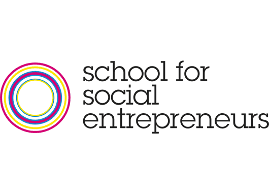Logos for School for Social Entrepreneurs, Women Leaders South West and Rising Arts Agency.