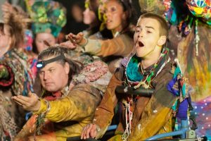 Dave performs with Diverse City as part of the London 2012 Opening Ceremony. Photograph by Richard Jeffery.